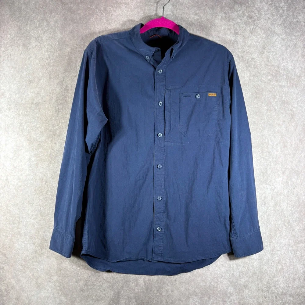 Ag-Gear Shirt Mens Medium Blue Button Down Performance Long Sleeve Utility Work